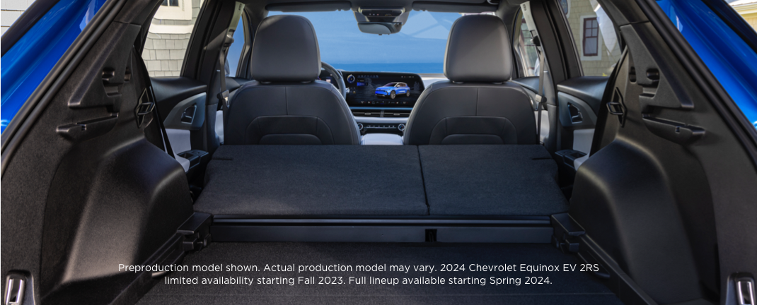 Open trunk view of the 2024 Chevrolet Equinox EV.