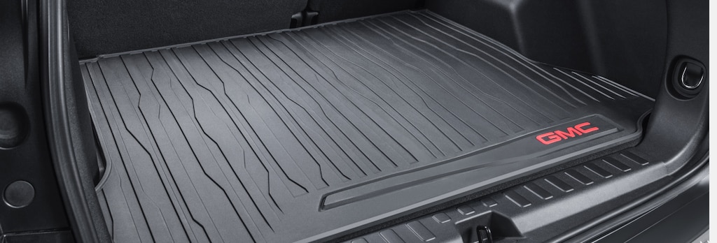 Close-up view of the cargo mat on a GM Fleet vehicle.