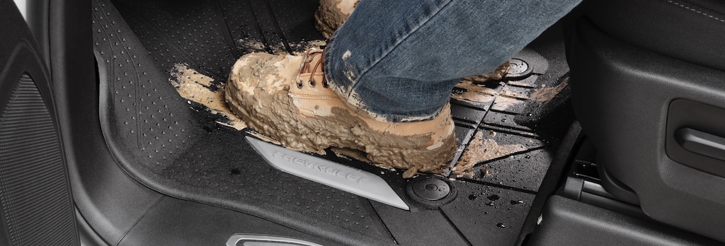Premium all-weather floor liners on a GM Fleet vehicle.