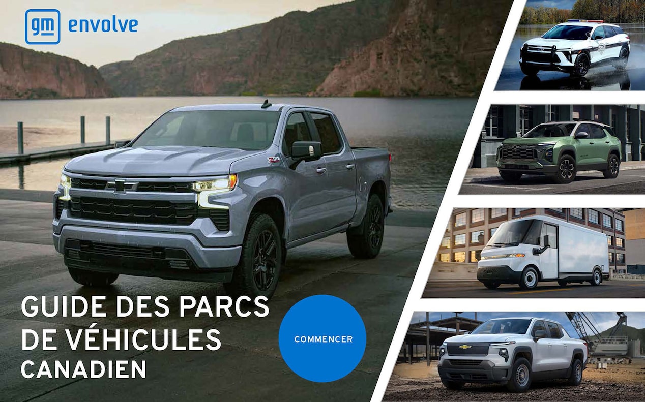 Un collage de véhicules GM Envolve pour le Guide des parcs et ressources.