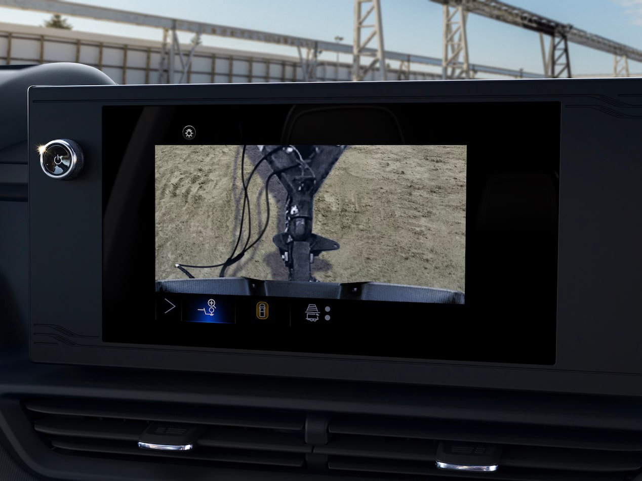 A camera view being displayed on the infotainment screen of a GM Envolve vehicle.