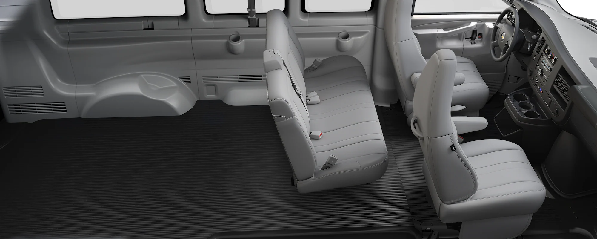 Roomy interiors of the 2024 GM Envolve Chevrolet Express Cargo Van.
