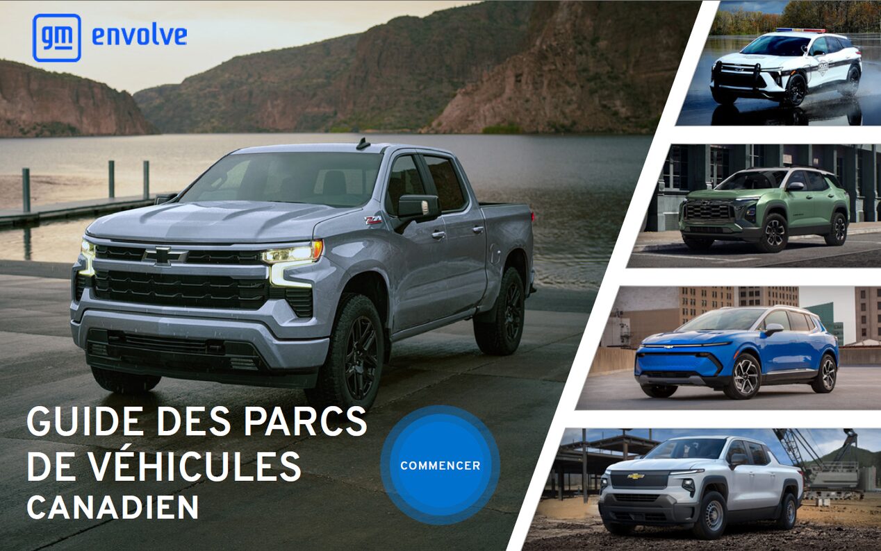 Un collage de véhicules GM Envolve pour le Guide des parcs et ressources.