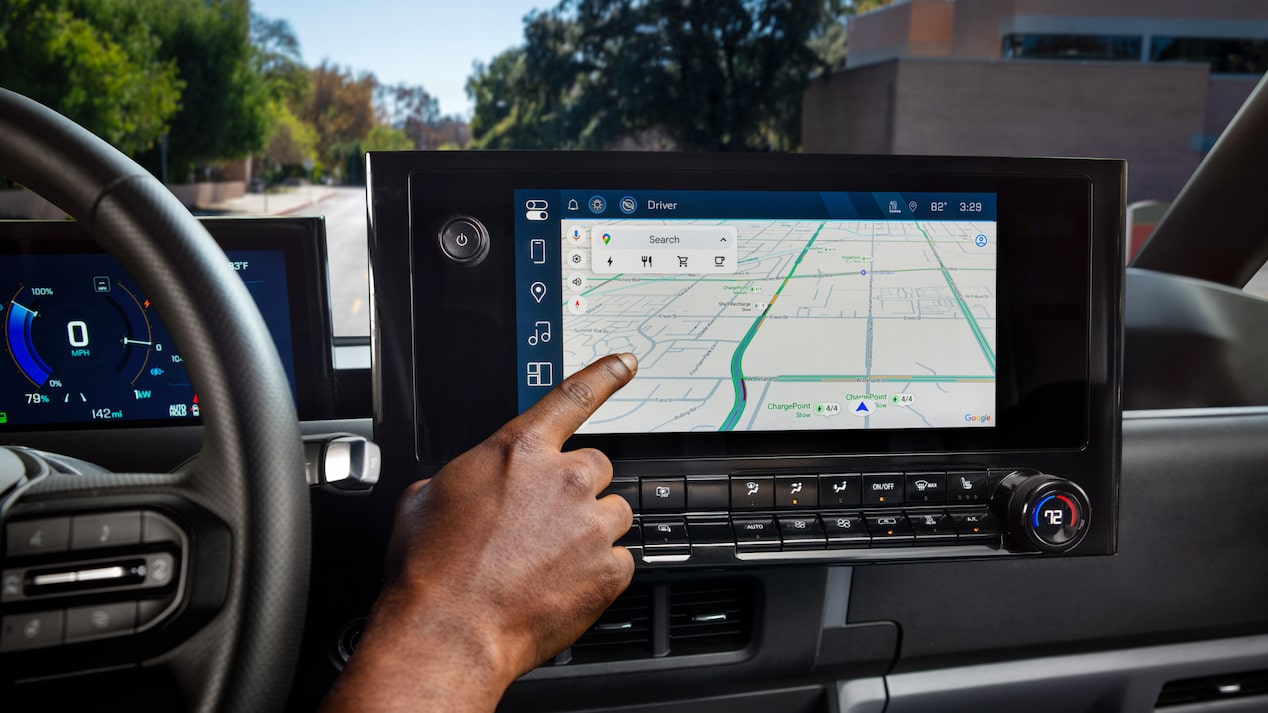 Infotainment system inside a GM Envolve vehicle.