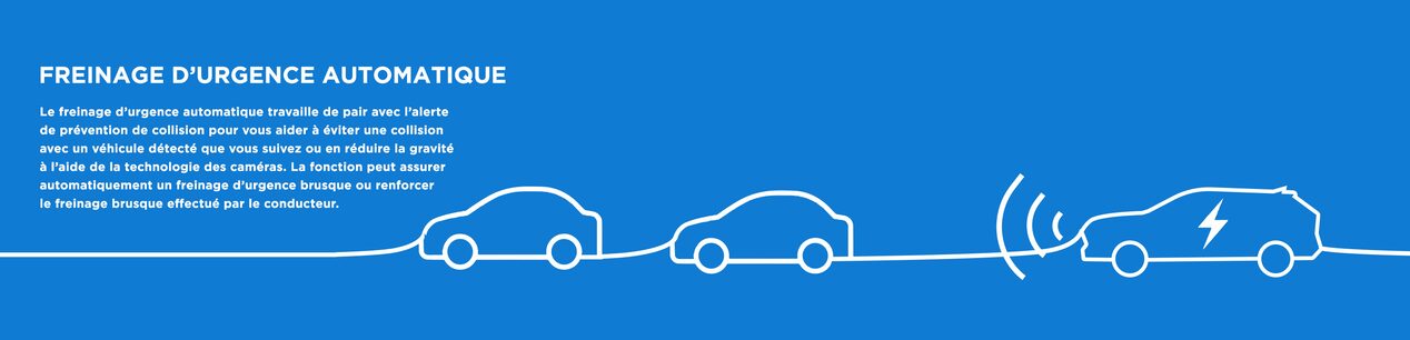  Très grande infographie du freinage d’urgence automatique du Chevrolet Blazer EV 2024.