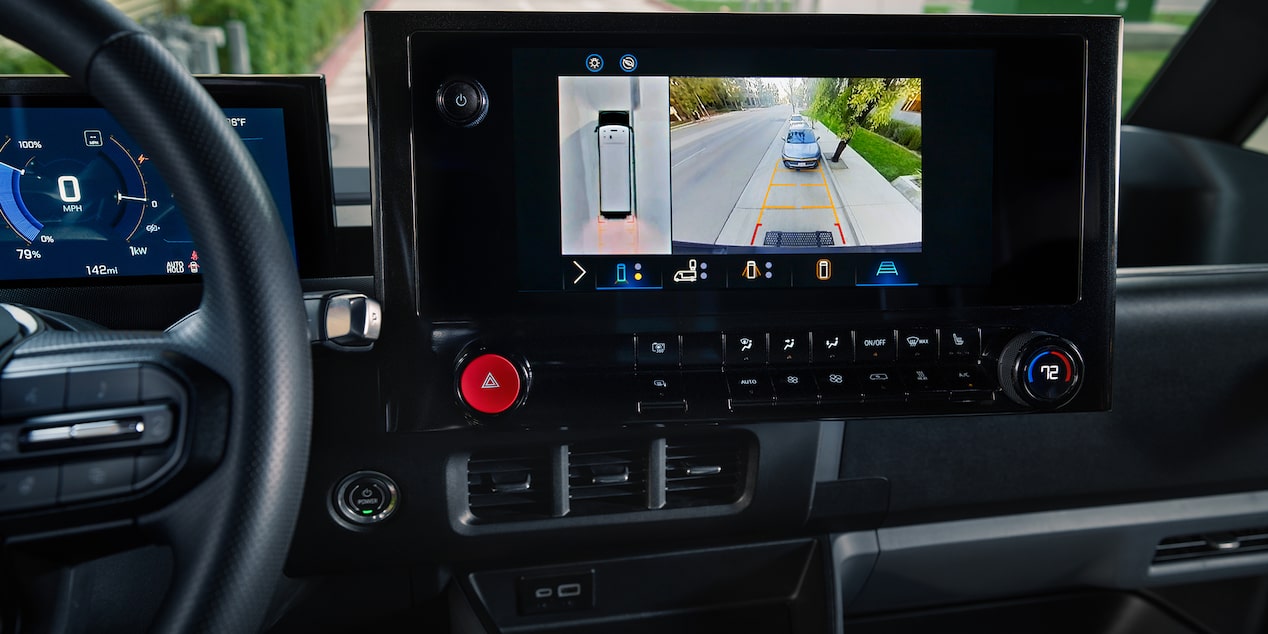 A closeup of the infotainment system in the Chevrolet BrightDrop