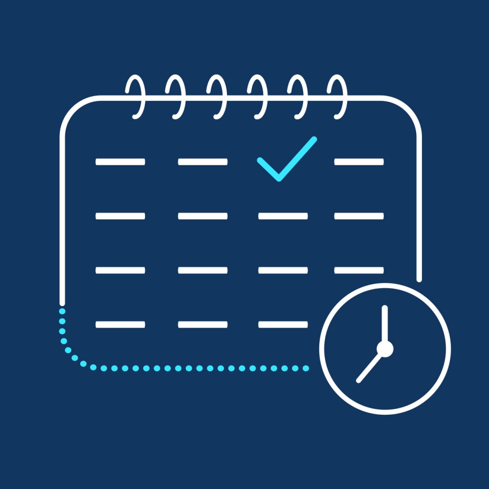 An icon of a calendar and a clock