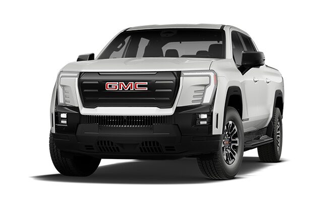 A 2026 GMC Sierra EV viewed from the front