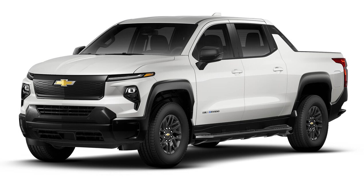 A 2025 Chevrolet Silverado EV in three-quarters view