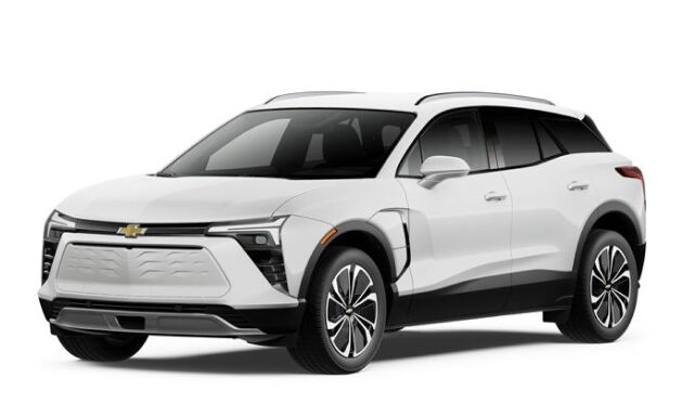 A 2025 Chevy Blazer EV in three-quarter view