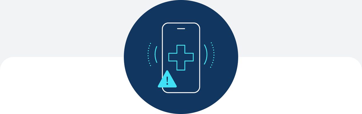 An icon showing a phone displaying a disaster alert.