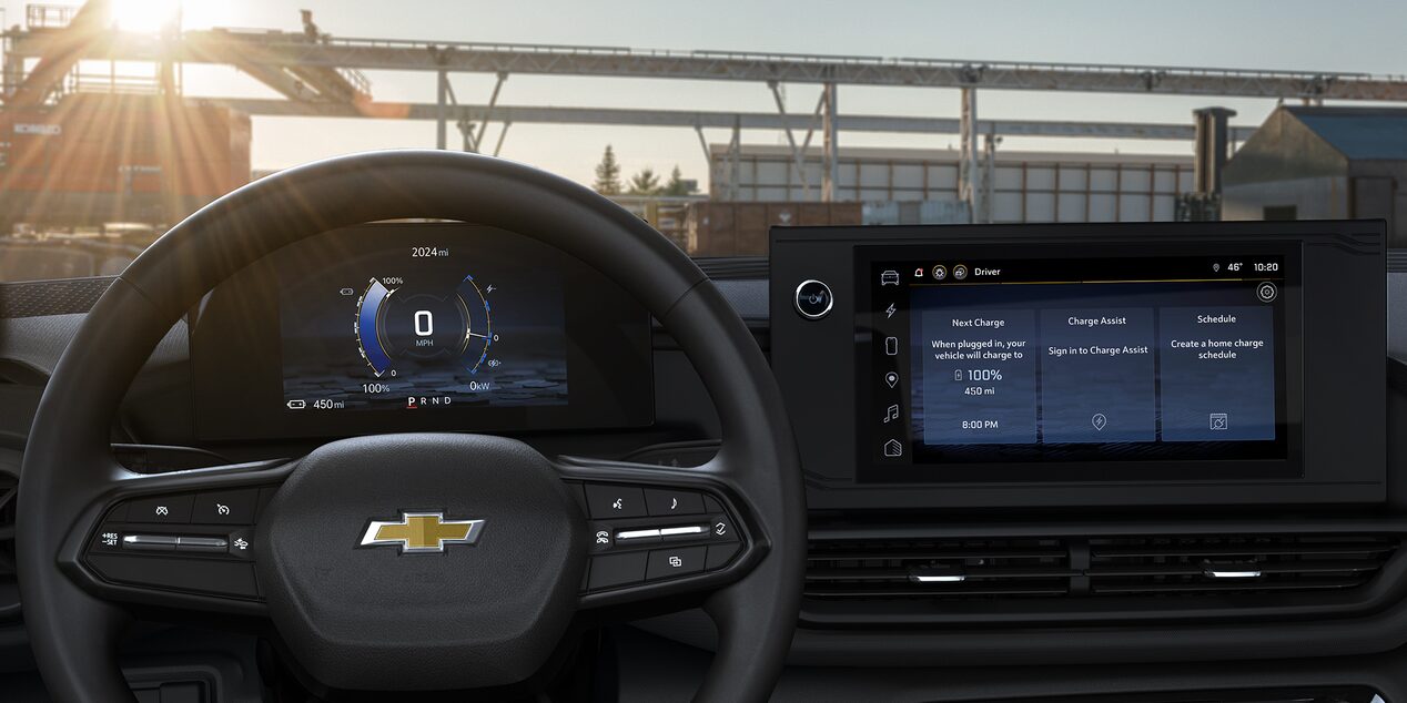 The dashboard of a Chevrolet vehicle